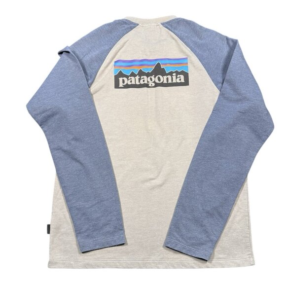 Patagonia Sweatshirt Mens Medium Grey Blue Crewneck Lightweight Climbing Outdoor - Picture 4 of 6